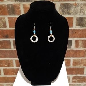 Silver Round Circle Earrings